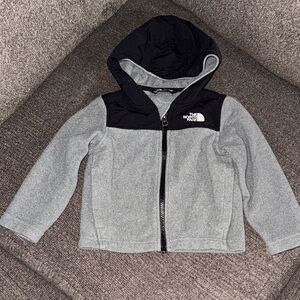 The North Face Kids Black and Gray Zip-Up Hoodie